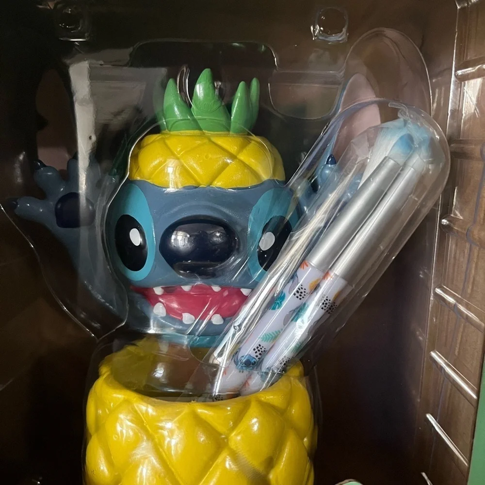Disney Stitch Pineapple Makeup Holder - Yellow and Blue